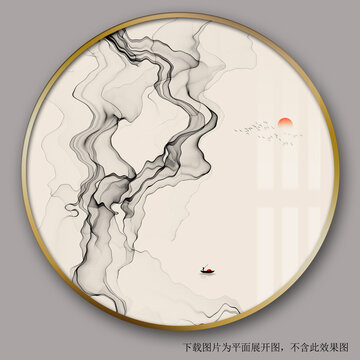 唯美黑白水墨山水畫
