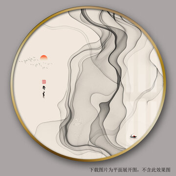 中式波浪裝飾畫