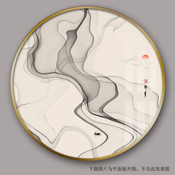 抽象絲帶線條裝飾畫