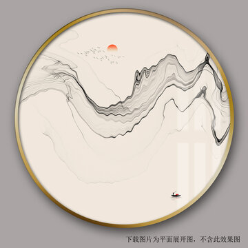 抽象線條水墨裝飾畫