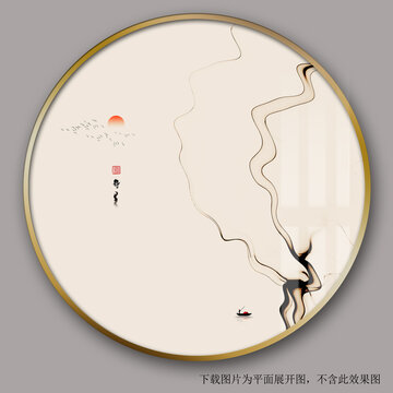 抽象黑白線條裝飾畫