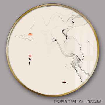 中式幾何線條裝飾畫