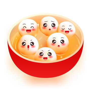 兔年元宵節(jié)吃湯圓傳統(tǒng)節(jié)日插畫(huà)