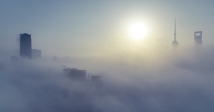 上海平流雾航拍