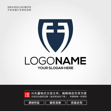 F字母盾牌LOGO