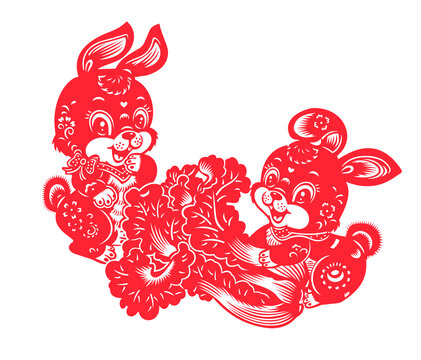 兔年窗花剪紙