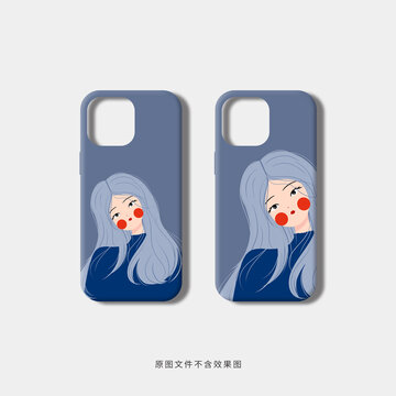 女孩插畫手機殼