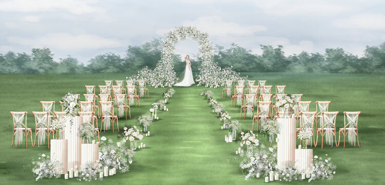 滿天星手繪婚禮效果圖