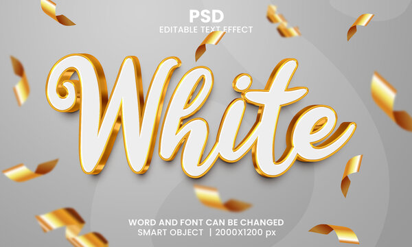 白字金邊white字效