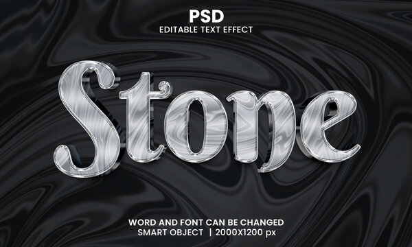 黑色PS立体字stone