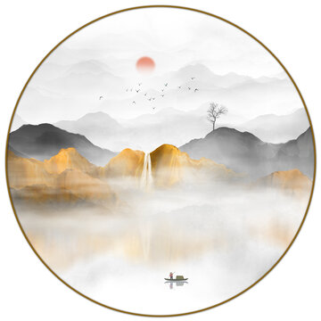 新中式水墨山水畫