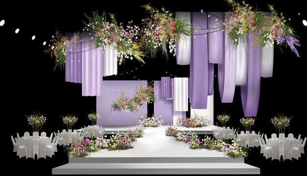紫色布艺婚礼