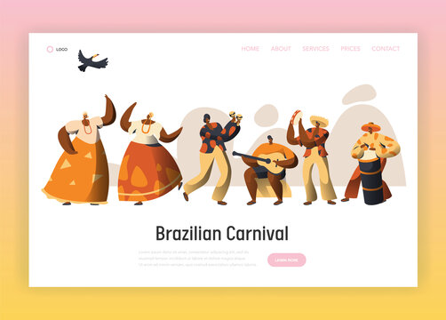 巴西狂欢节角色登陆页面网站模版