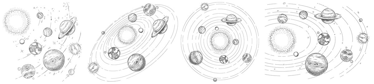 素描太陽系插圖