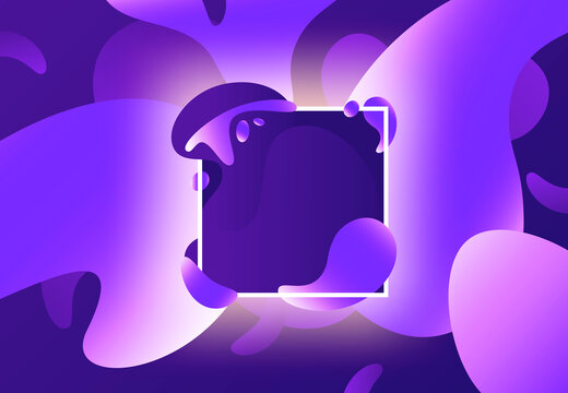 紫色渐变液体 科技感曲面边框