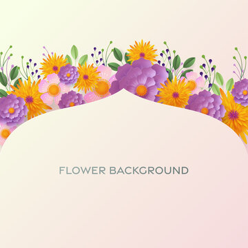紙藝花卉裝飾正方形中間背景