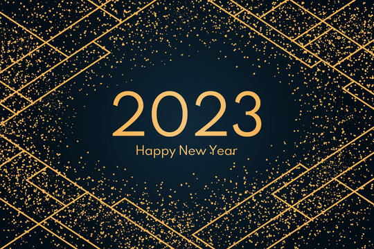 抽象星空与几何线条2023新年贺图