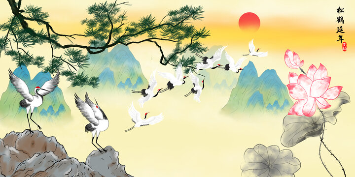 松鶴圖