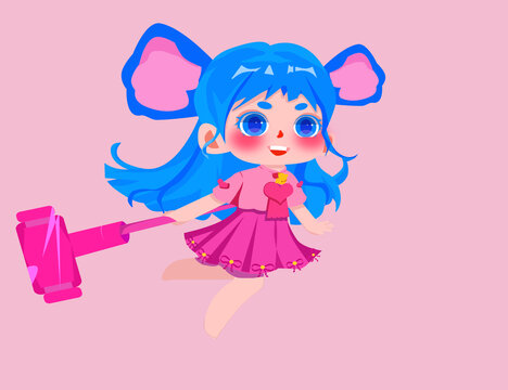 小象擬人手繪