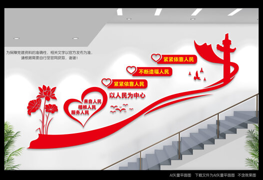 以人民為中心樓道文化墻