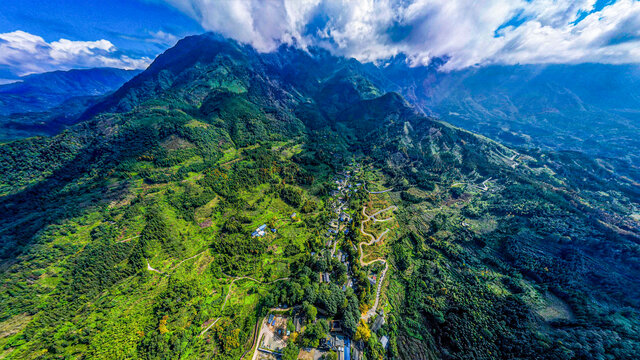 云峰山景区航拍后山马耳山