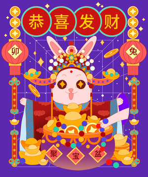 孟菲斯兔年財(cái)神恭喜發(fā)財(cái)