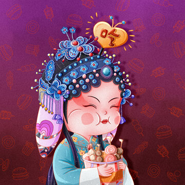 京劇國(guó)潮風(fēng)垂耳兔吃喝玩樂(lè)