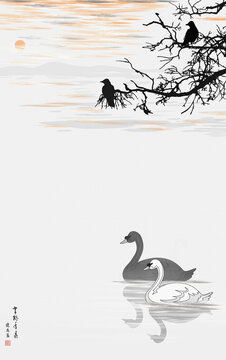 禪境水墨山水畫(huà)