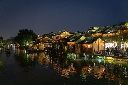 中国古镇夜景