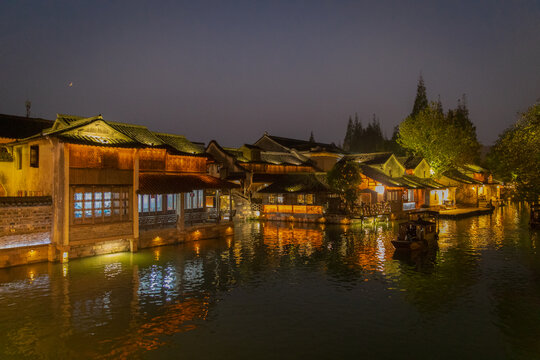 夜景古镇乌镇