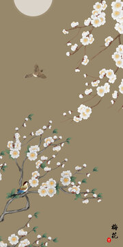 梅花壁畫掛畫