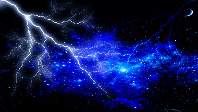 閃電的星空