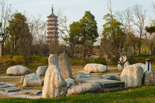 园林石块造景