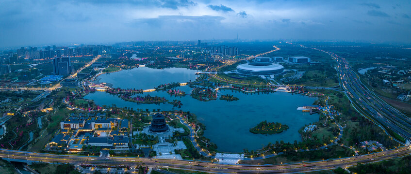 成都东安湖东安阁大运场馆全景