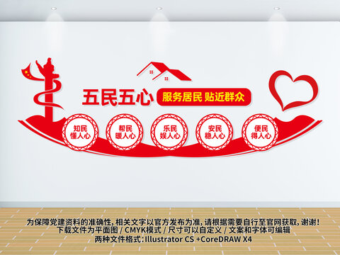 五民五心社區(qū)黨建文化墻