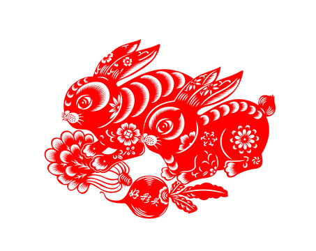 兔年窗花剪紙