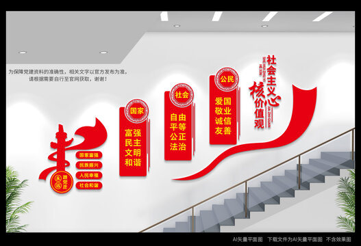 核心價值觀樓道文化墻