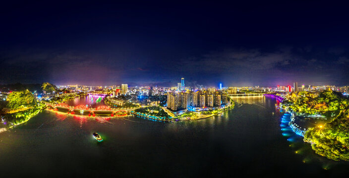 广西柳州全景夜景