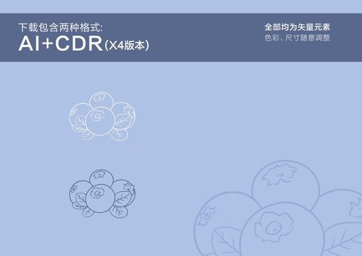藍莓手繪藍莓線描藍莓線稿