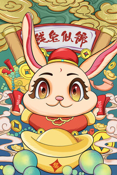 兔年國潮插畫
