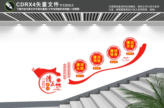 廉潔樓梯間文化墻