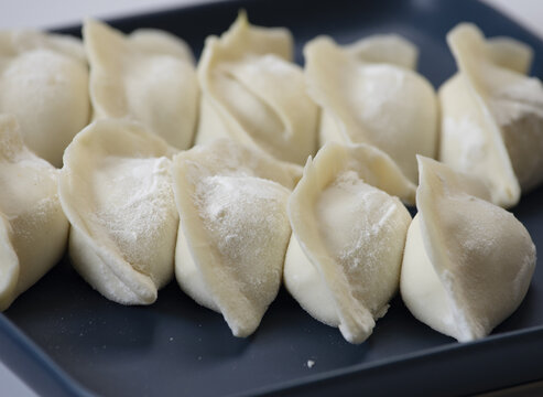 手工水饺饺子特写