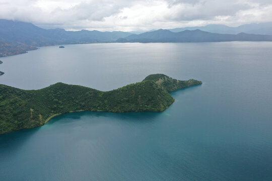 航拍泸沽湖风景区