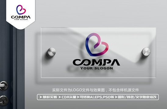 B字母愛心LOGO