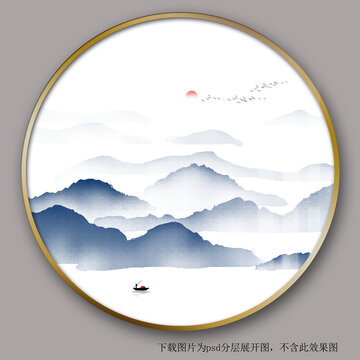 電抽象視山背景墻