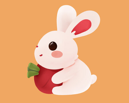 可爱胡萝卜兔子