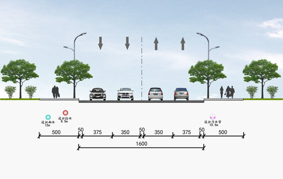 道路断面效果图