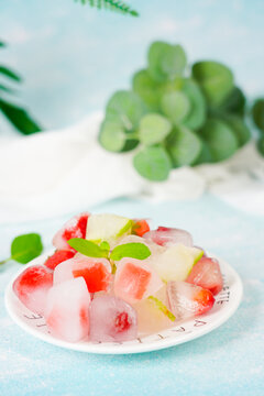 夏至冰块水果
