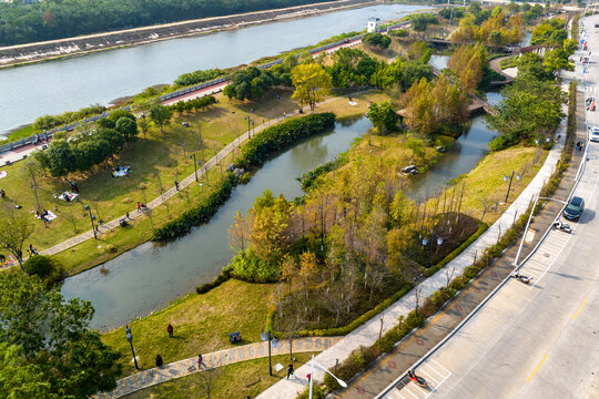 广西蒙山县湿地公园冬季风景