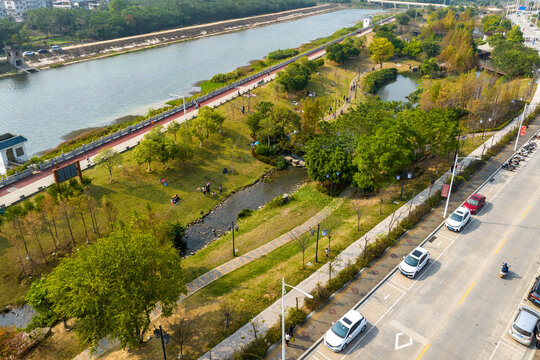 广西蒙山县湿地公园冬季风景